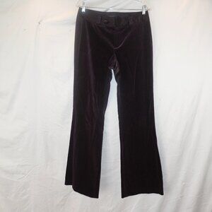 Banana Republic Plum Velour Satin Martin Fit Flare Stretch Pants Trousers 8